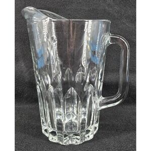 Vintage Italy Fluted Crystal Glass Pitcher Heavy Juice Beverage Water Lipped 9"